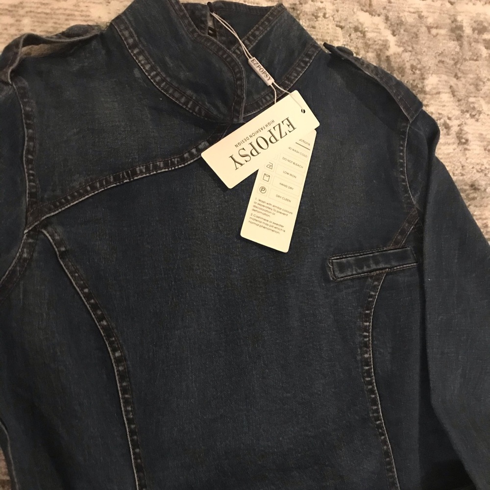 Long sleeve denim dress